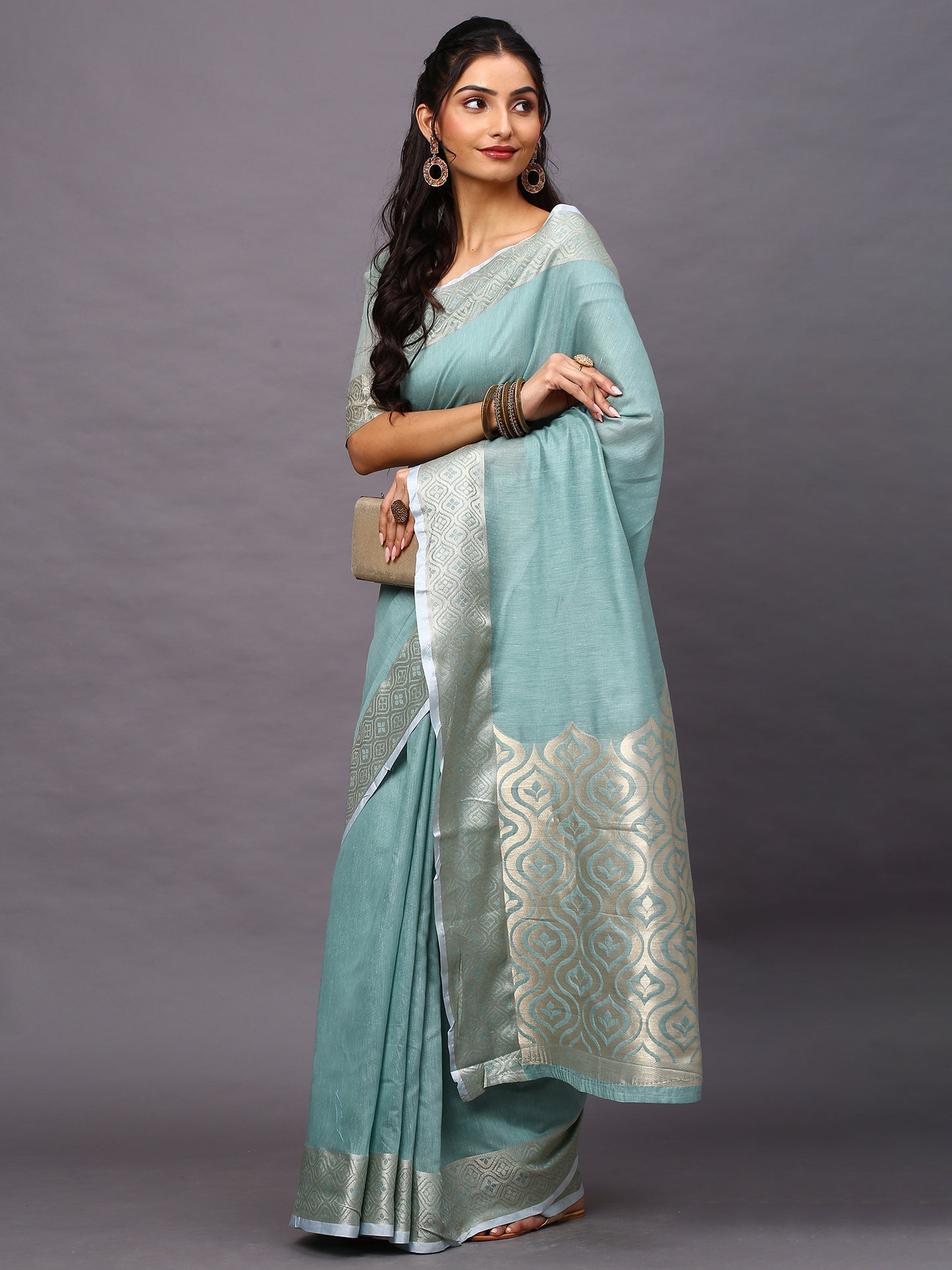 SEA GREEN SIDNAZ VOL-2 SAREE