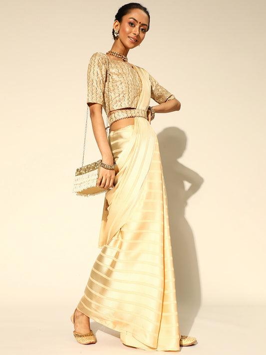 CREAM STRIP VOL.08 SAREE