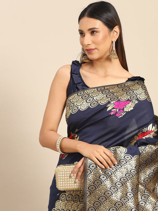 NAVY BLUE YAMINI SILK