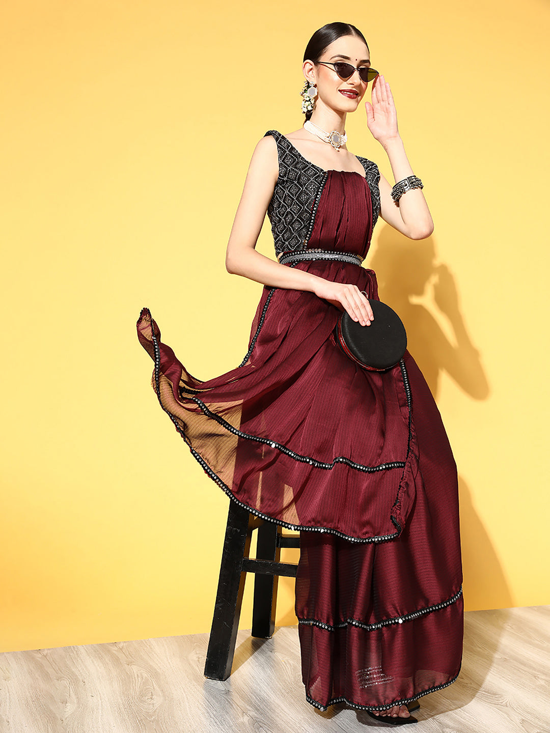 MAROON SAMEERA VOL.2 GEORGETTE
