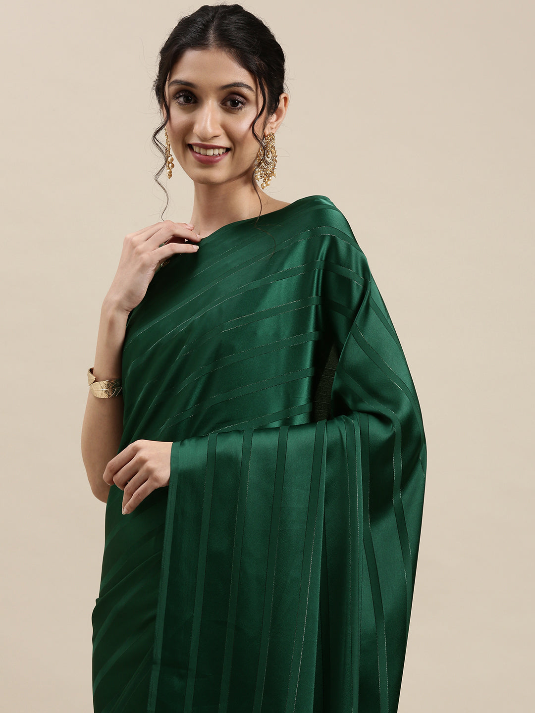 GREEN STRPIES VOL.6 SAREE