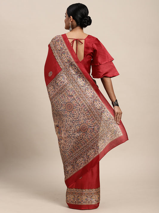 RED MADHUBANI - 8774 SILK