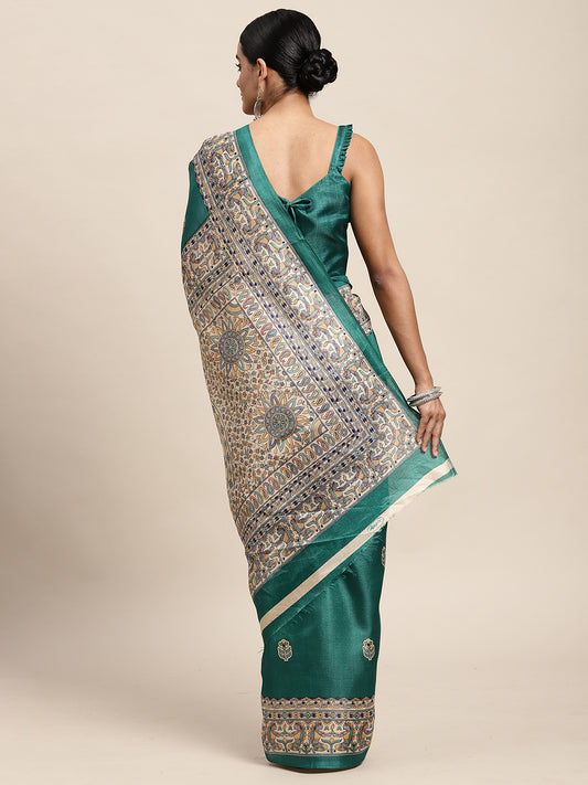TEAL BLUE MADHUBANI - 8774 SILK