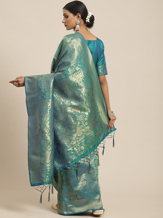 TEAL GREEN KANDINI SILK KANJEEVARAM