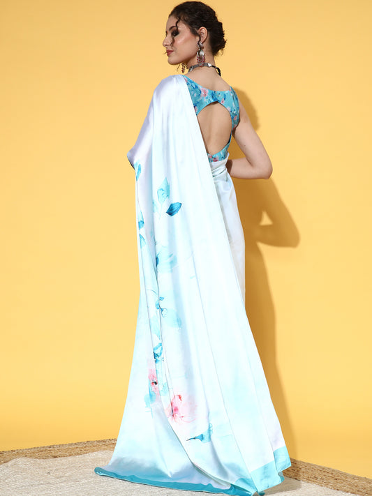 TURQUOISE FLOWRY VOL-12 SAREE