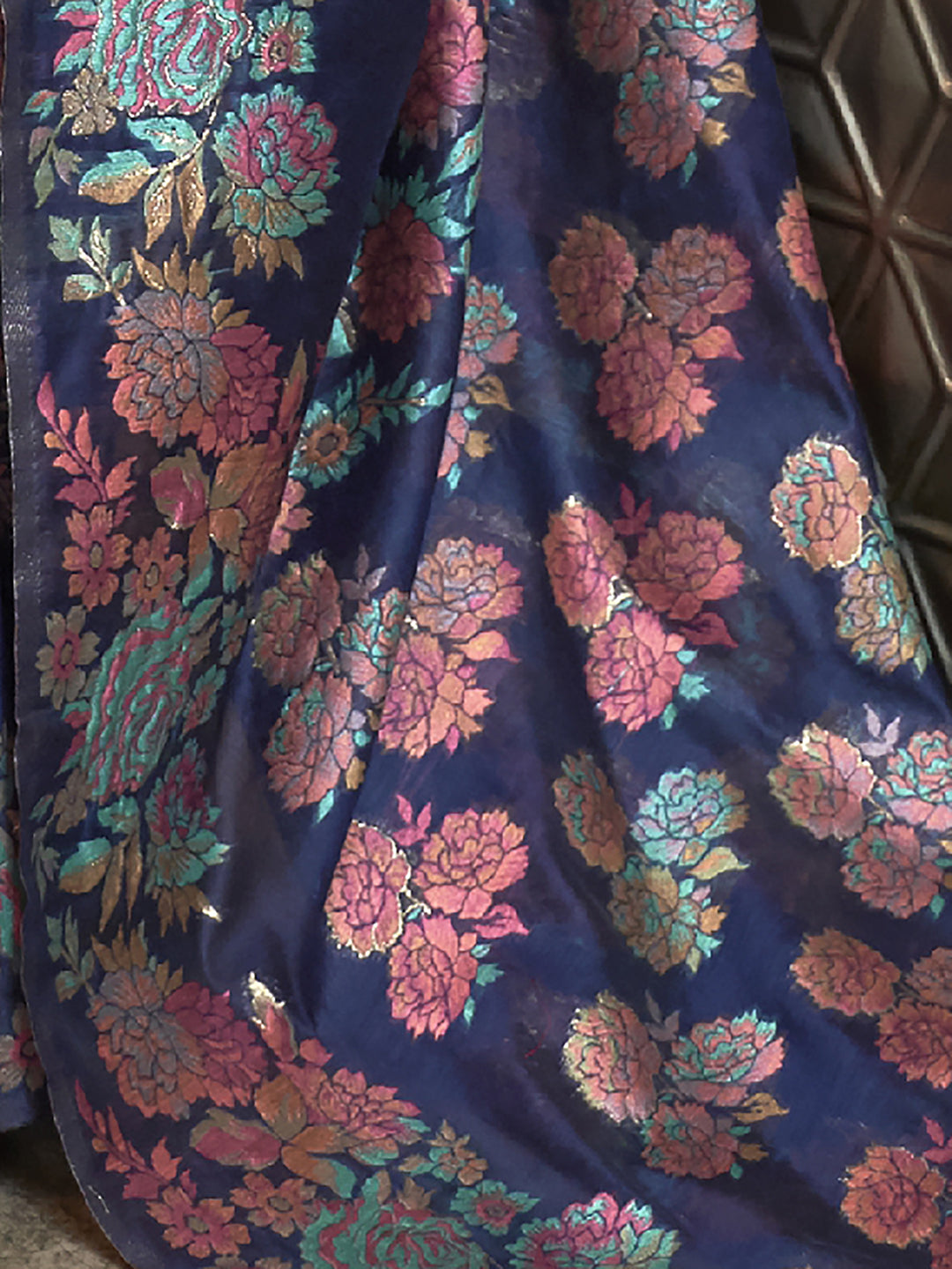 NAVY BLUE KAAZI SILK