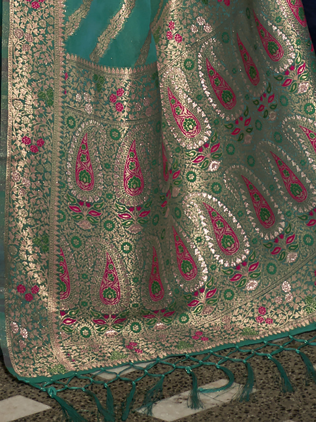 TEAL BLUE KAHANA ORGANZA