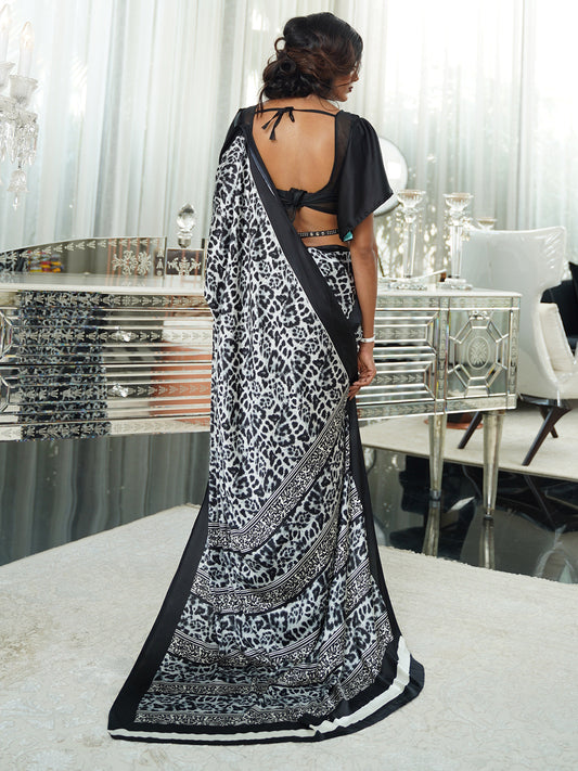 BLACK KAAKSHI SILK SAREE