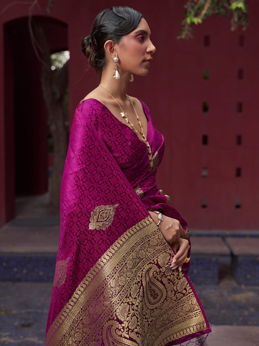 MAGENTA KHUSHART SILK