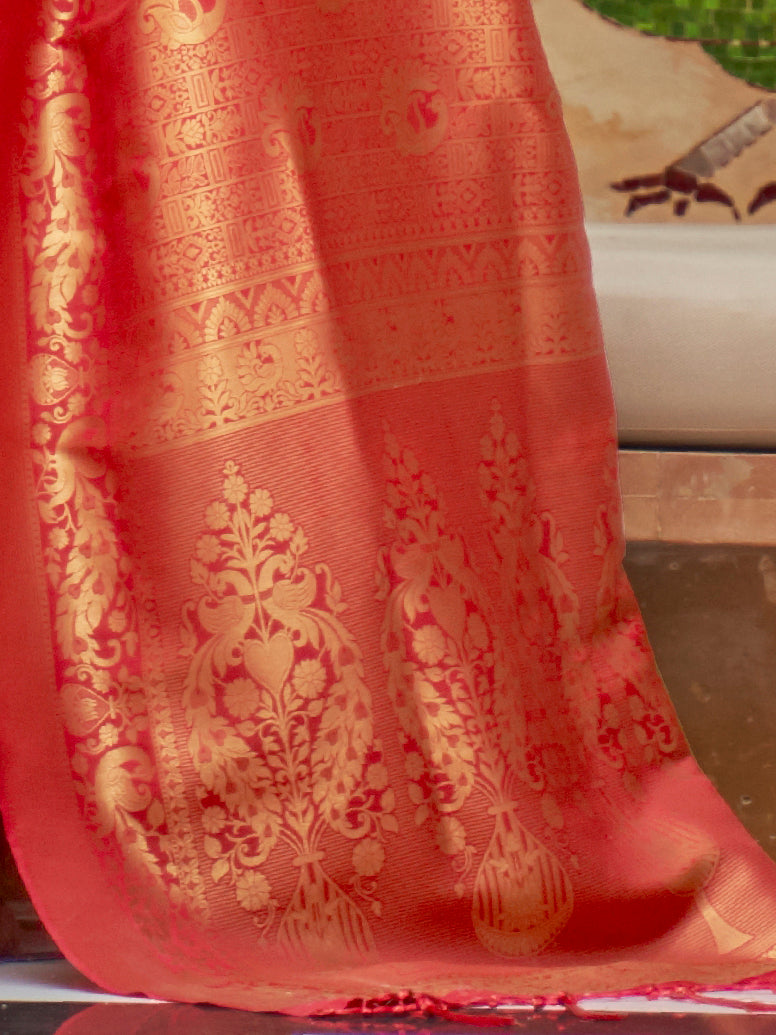 RED KINKHAB SILK