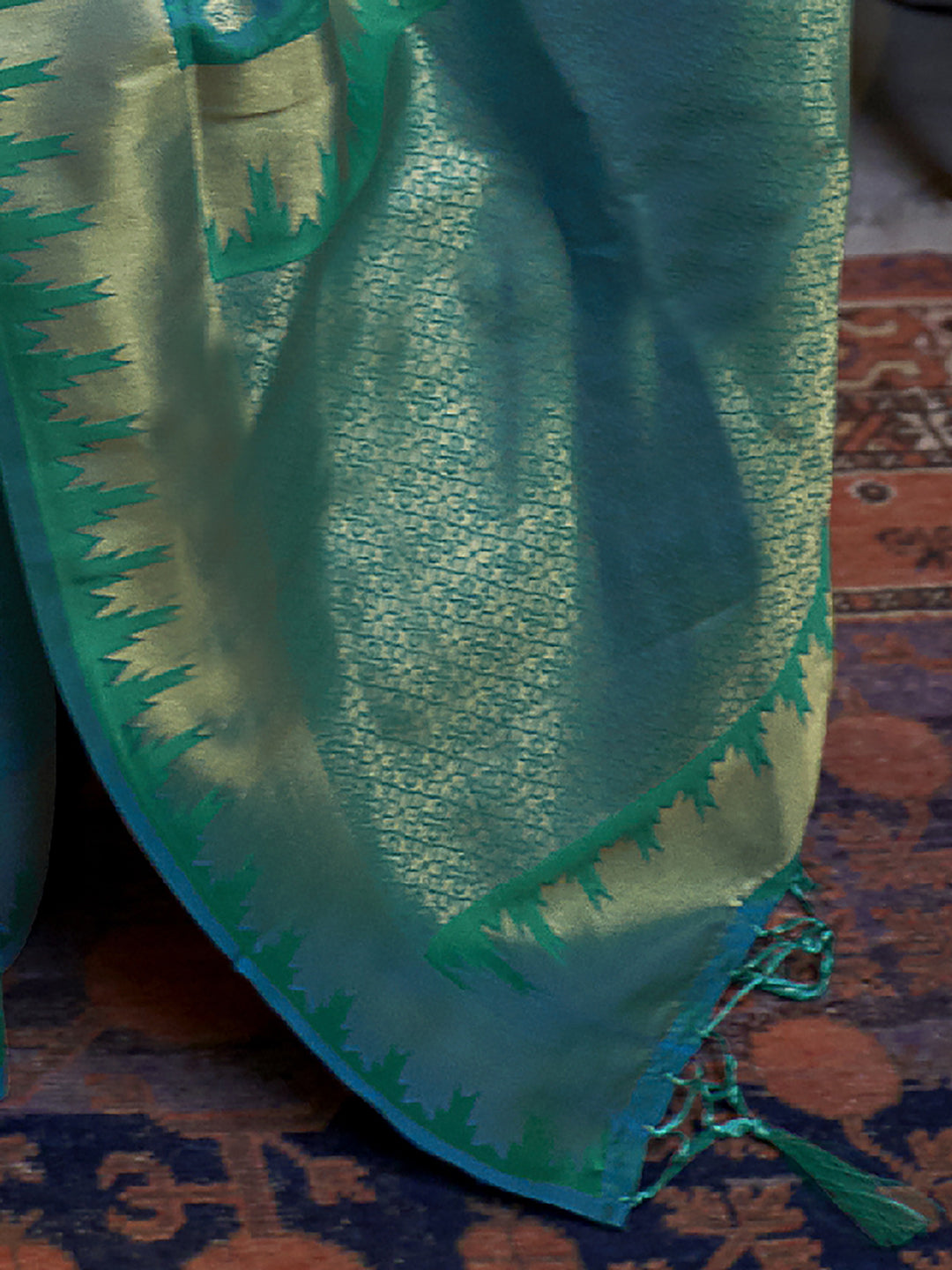 TEAL BLUE KARISSA SILK