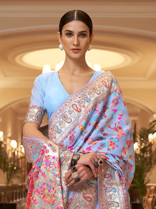 BLUE KASHIFA SILK