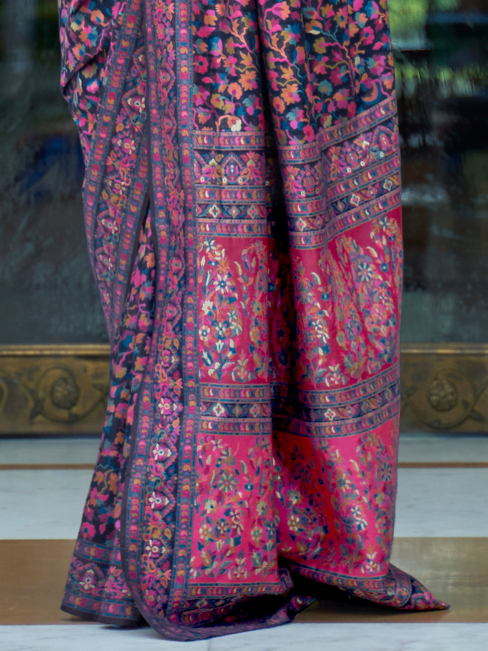 NAVY BLUE KASHIFA SILK