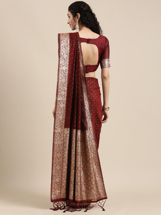 MAROON KSHANAYA SILK SAREE