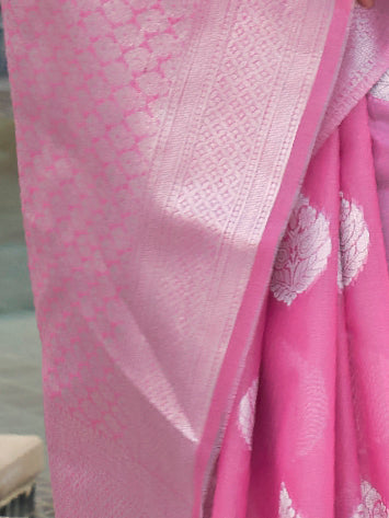PINK KEVAAH LINEN SAREE