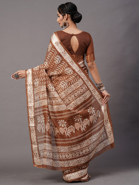 BROWN LINEN SATIN - 157 COTTON