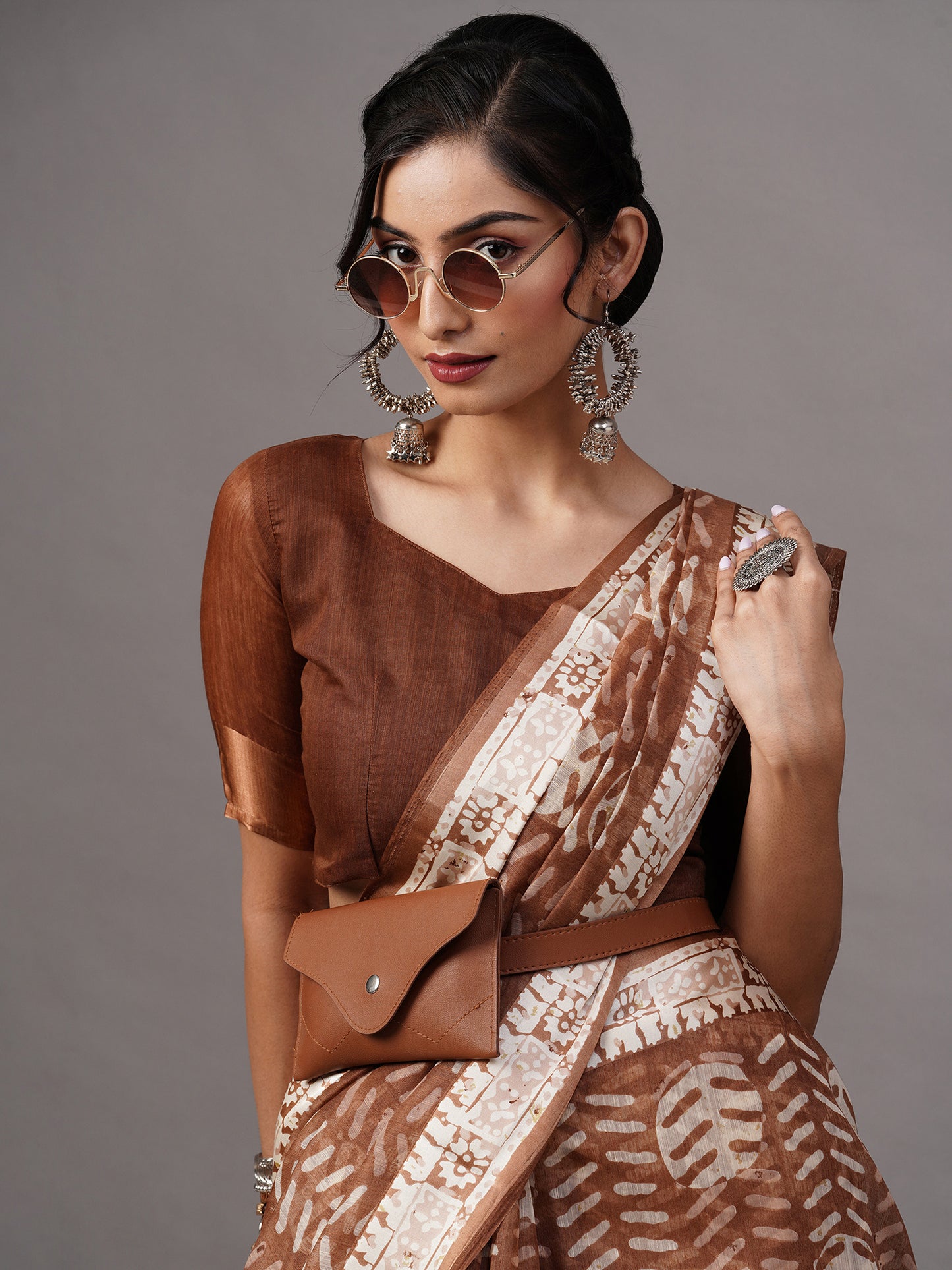 BROWN LINEN SATIN - 157 COTTON