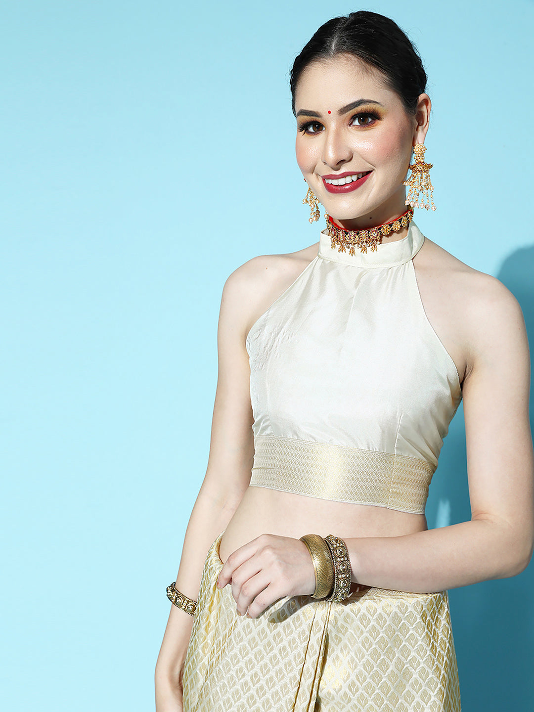 CREAM KANDINI SILK KANJEEVARAM