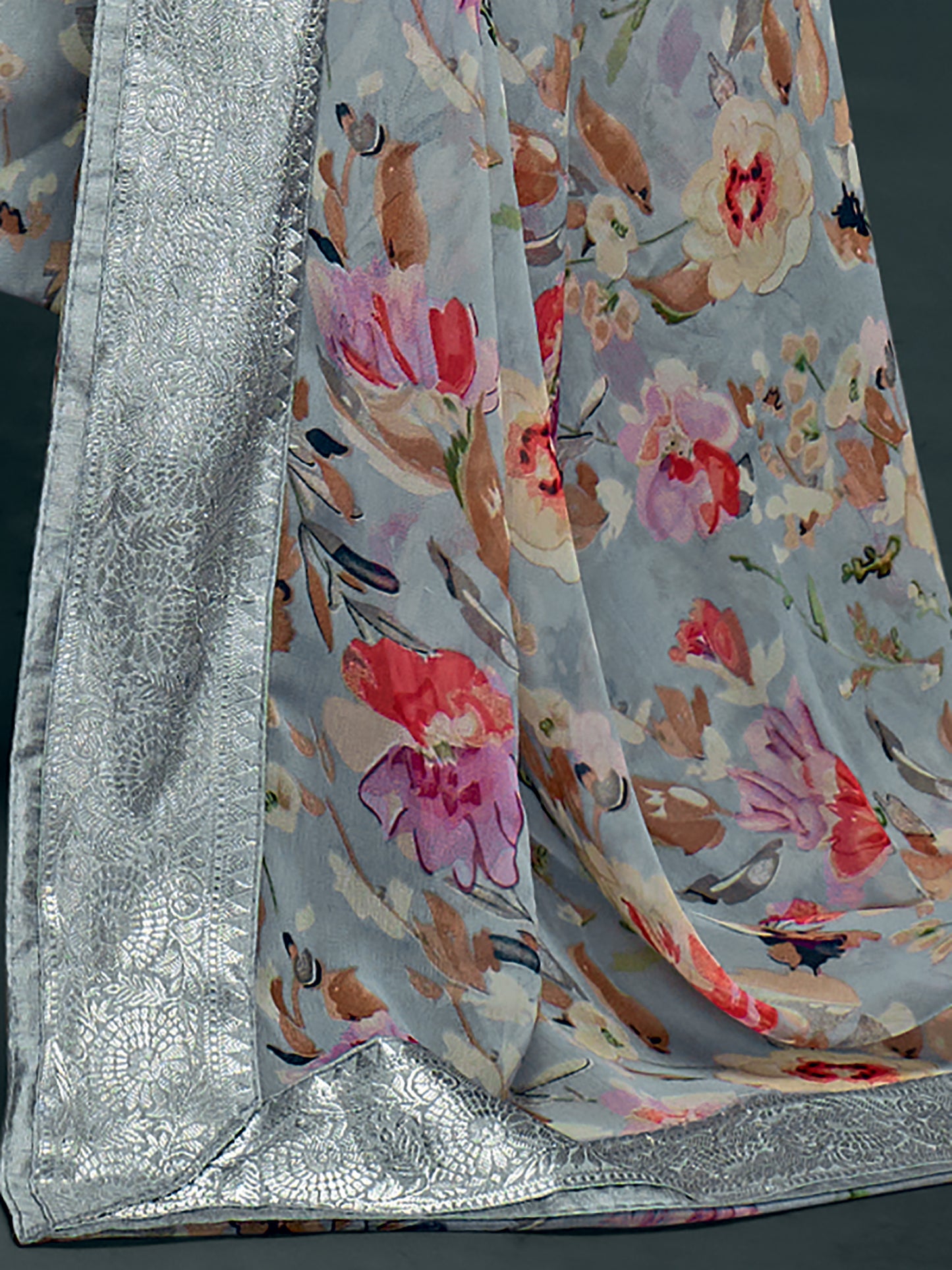 GREY VASTRA GEORGETTE