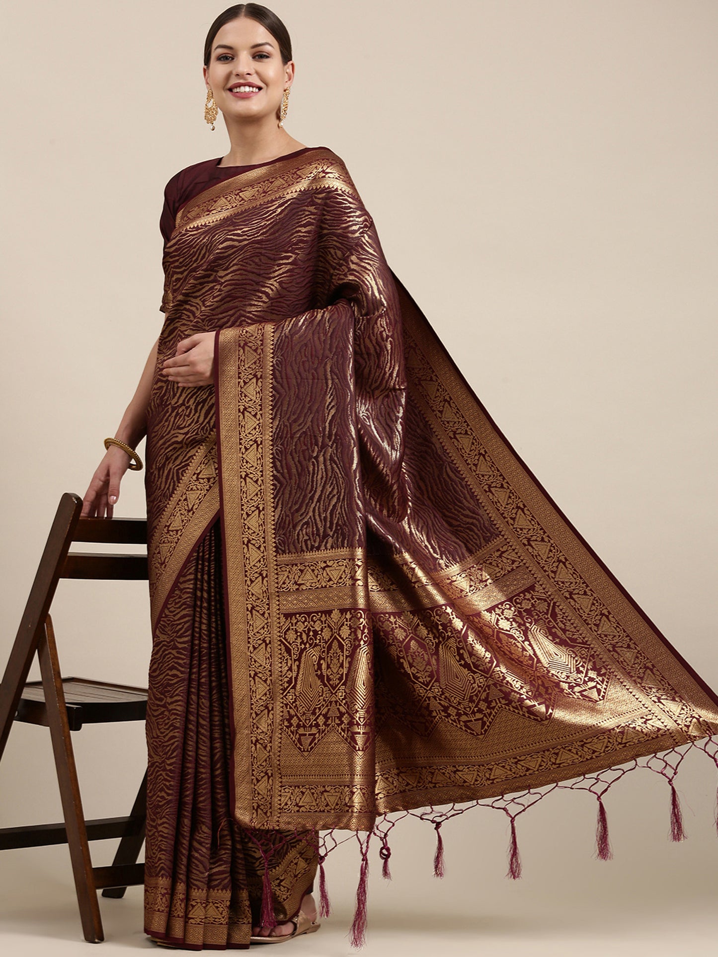 BURGUNDY PAKHI VOL.11 KANJEEVARAM