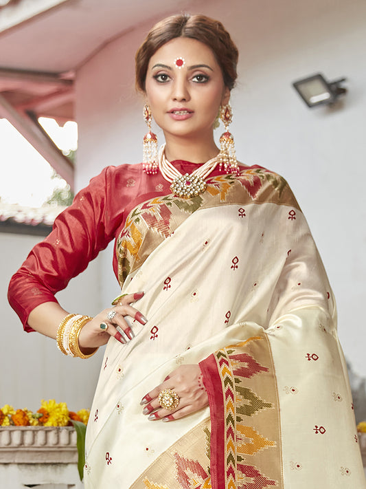 OFF WHITE POOJA VOL.13 SILK