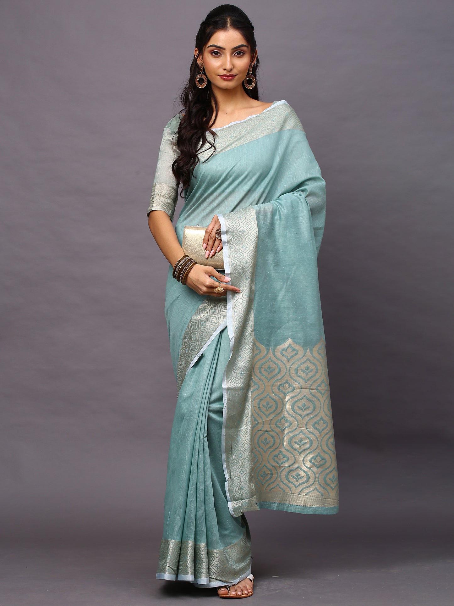 SEA GREEN SIDNAZ VOL-2 SAREE