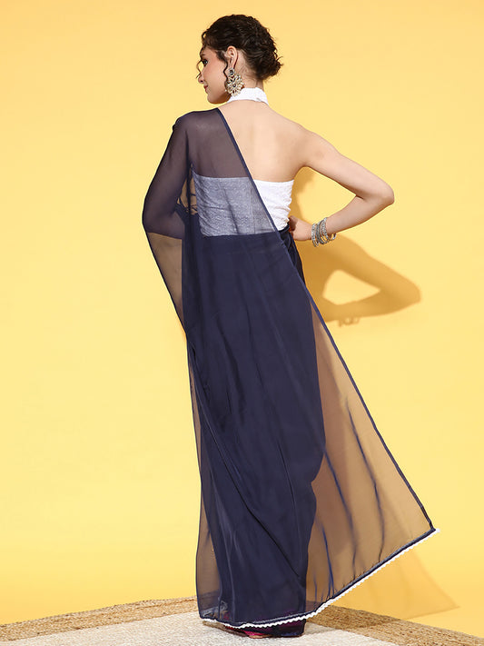 NAVY BLUE AFREEN VOL.3 ORGANZA