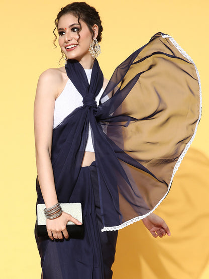 NAVY BLUE AFREEN VOL.3 ORGANZA