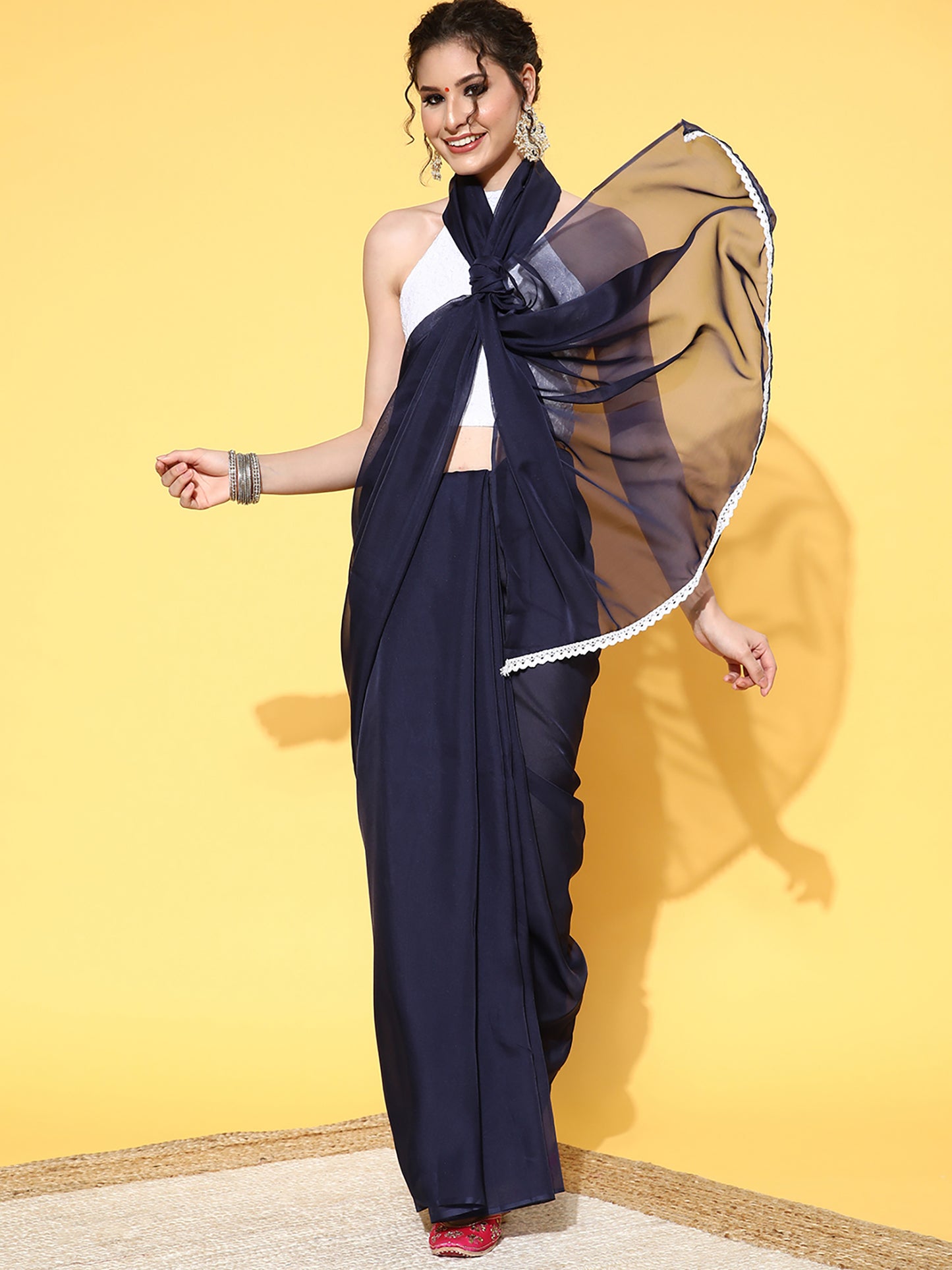 NAVY BLUE AFREEN VOL.3 ORGANZA