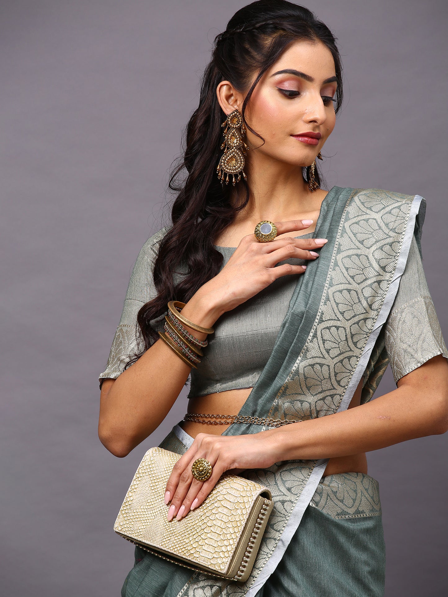 SEA GREEN SIDNAZ VOL-3 SAREE