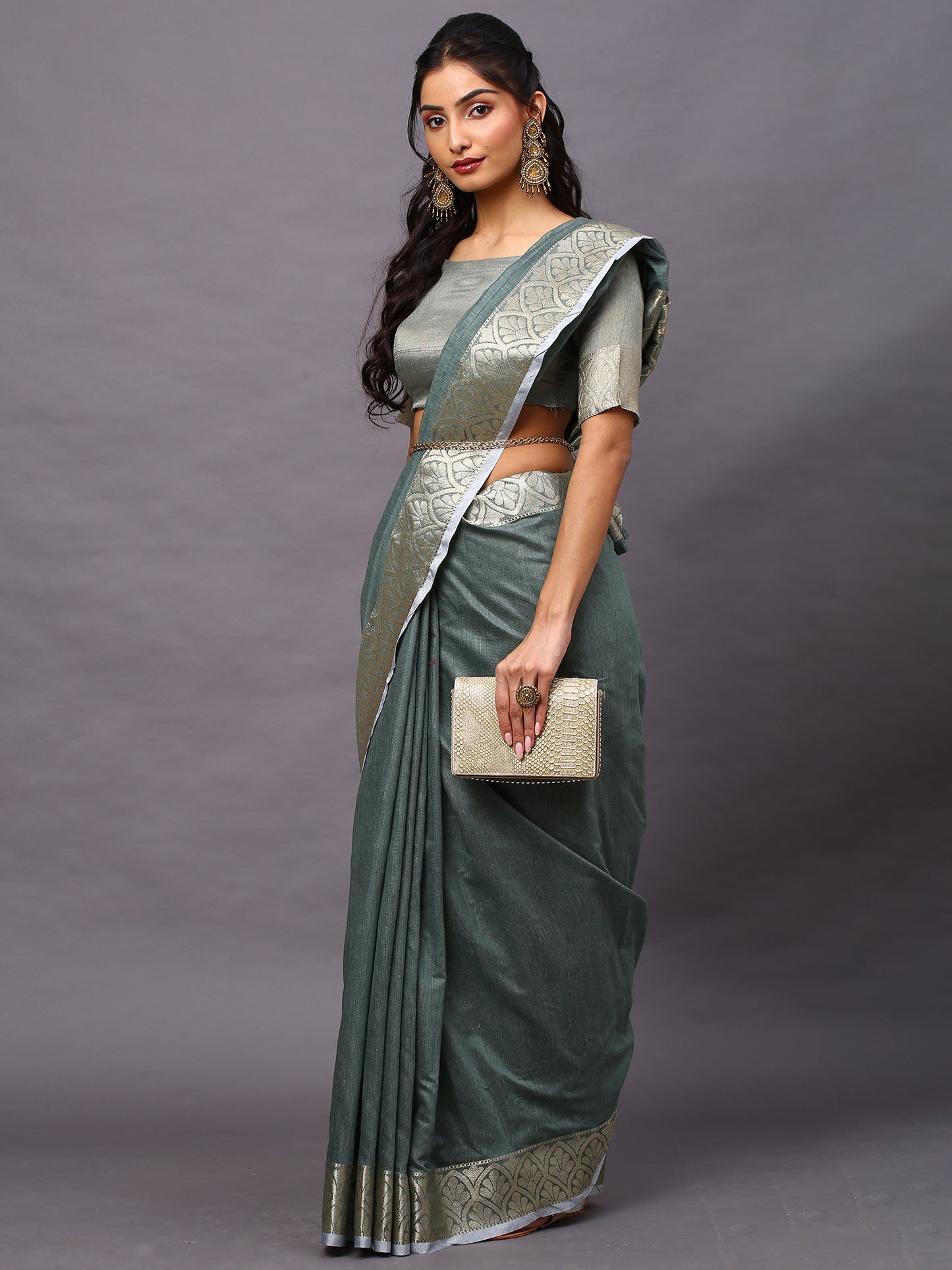 SEA GREEN SIDNAZ VOL-3 SAREE
