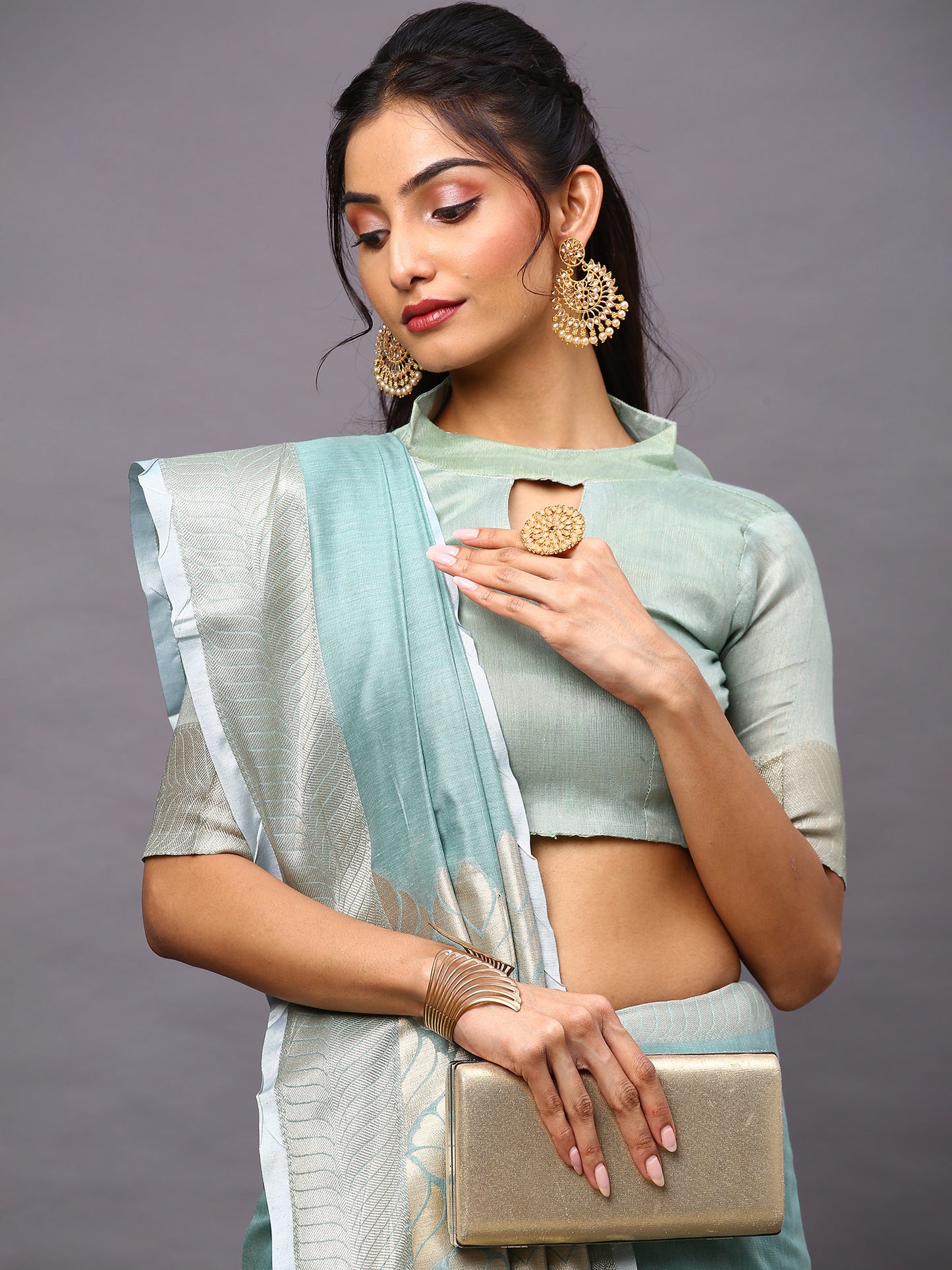 SEA GREEN SIDNAZ VOL-4 SAREE