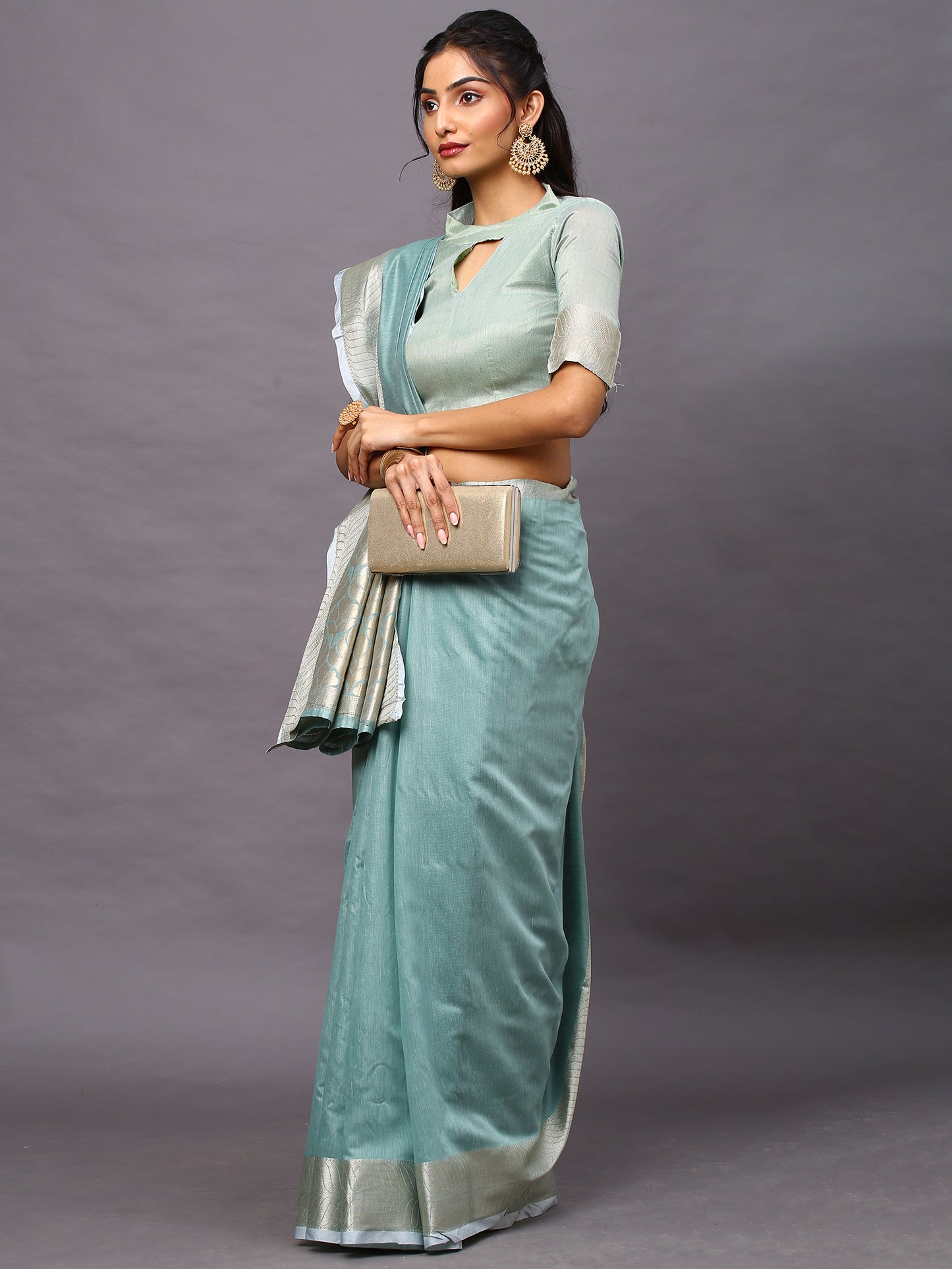 SEA GREEN SIDNAZ VOL-4 SAREE