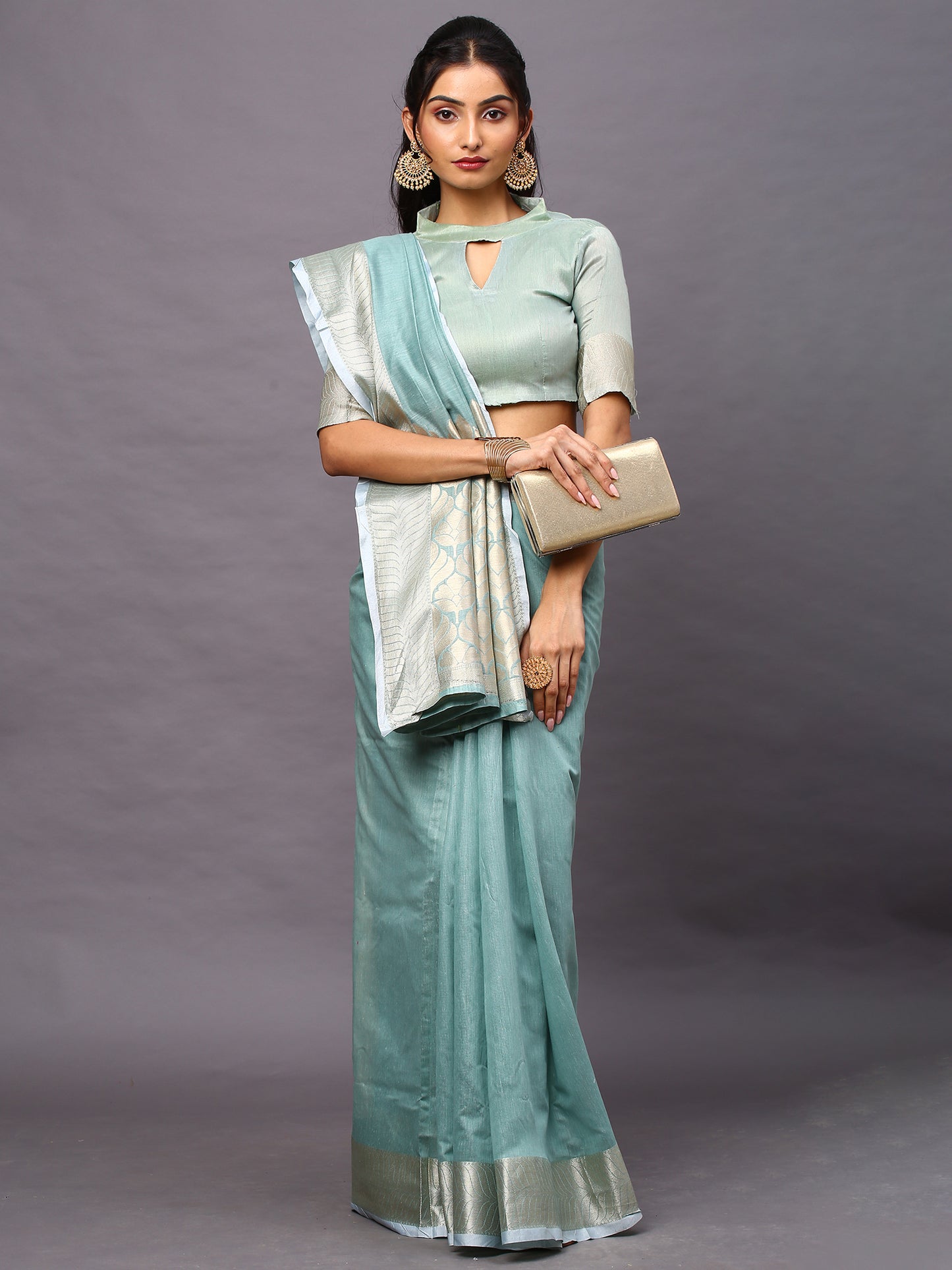 SEA GREEN SIDNAZ VOL-4 SAREE