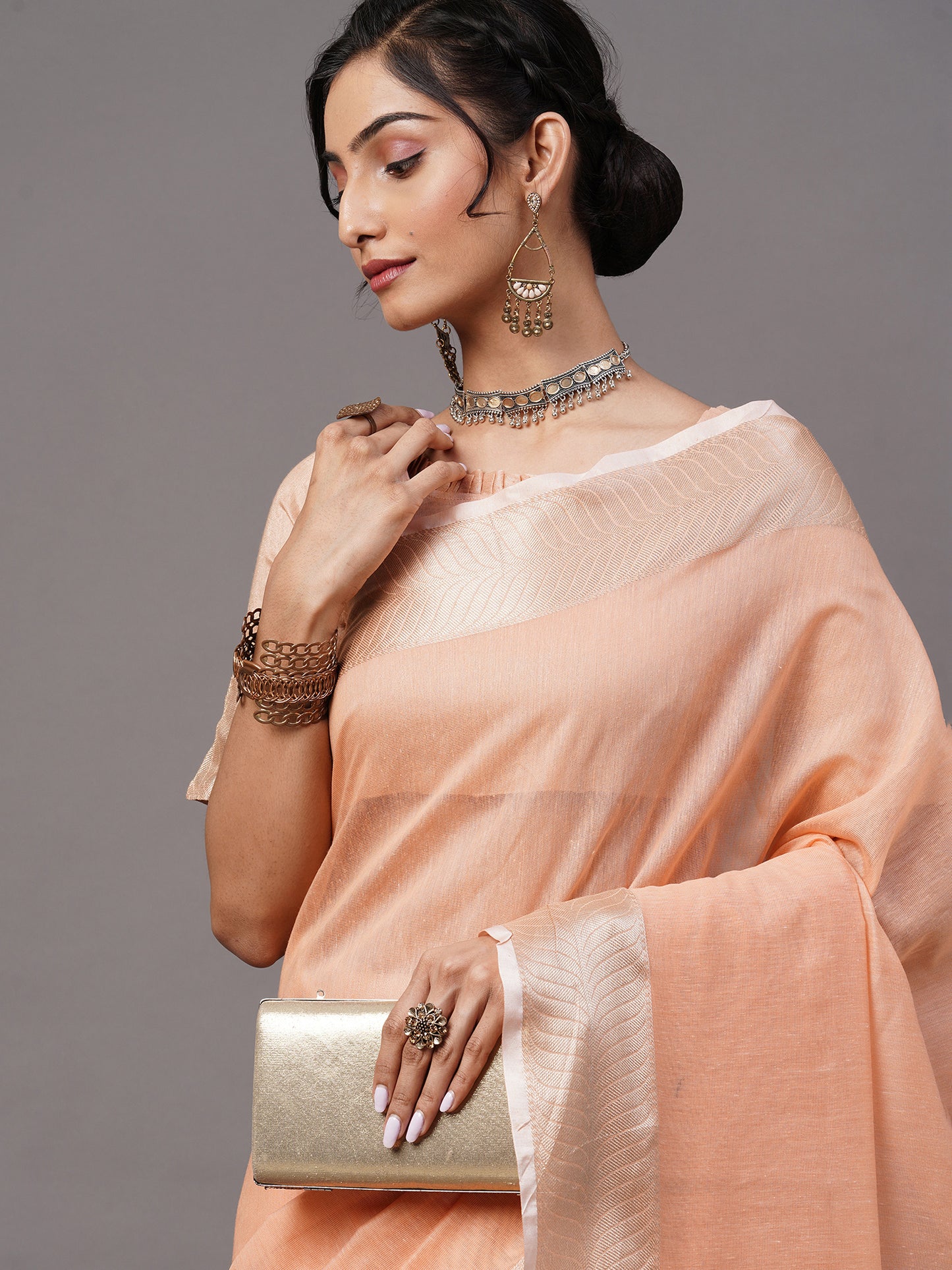 PEACH SIDNAZ VOL-4 SAREE