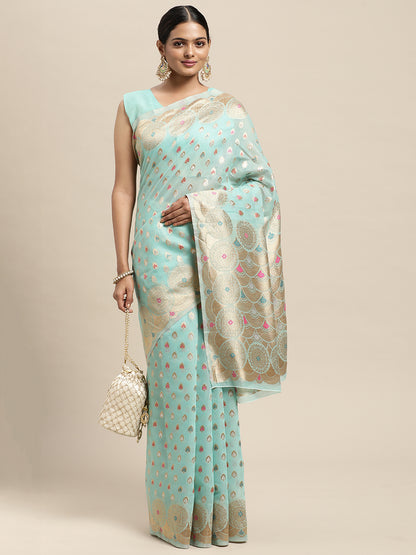 LIGHT BLUE DIXITA VOL -8 SILK