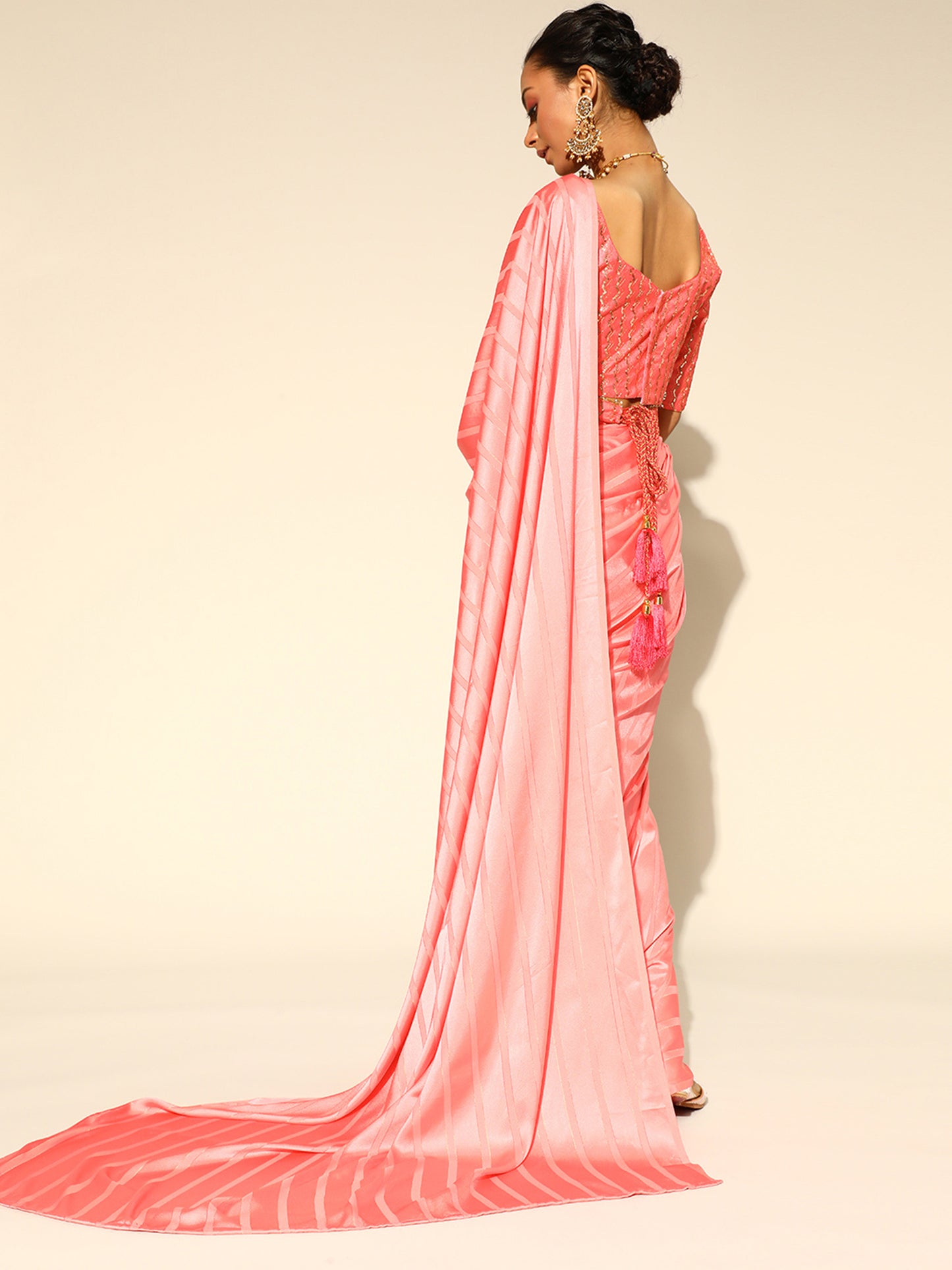 PINK STRPIES VOL.8 SAREE