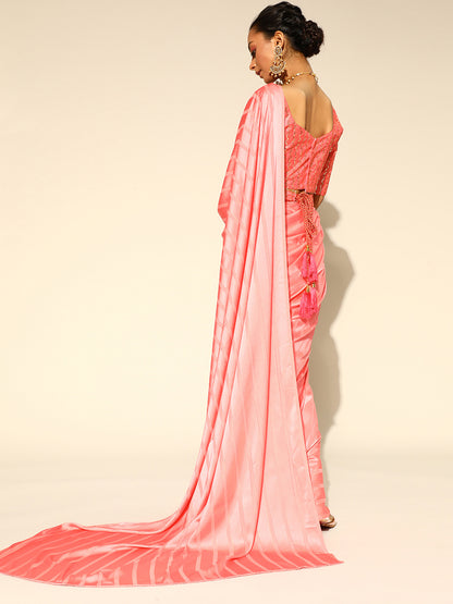 PINK STRPIES VOL.8 SAREE