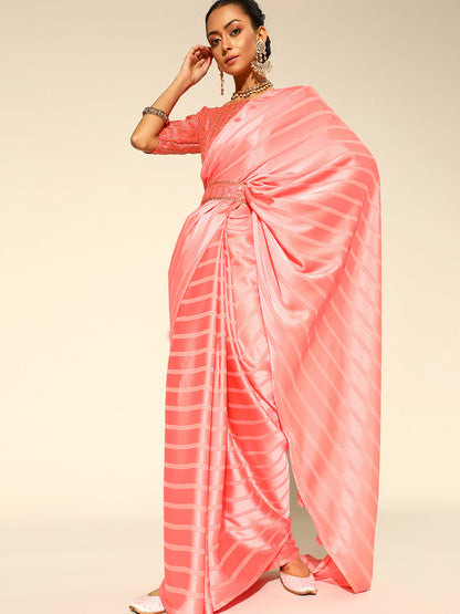 PINK STRPIES VOL.8 SAREE