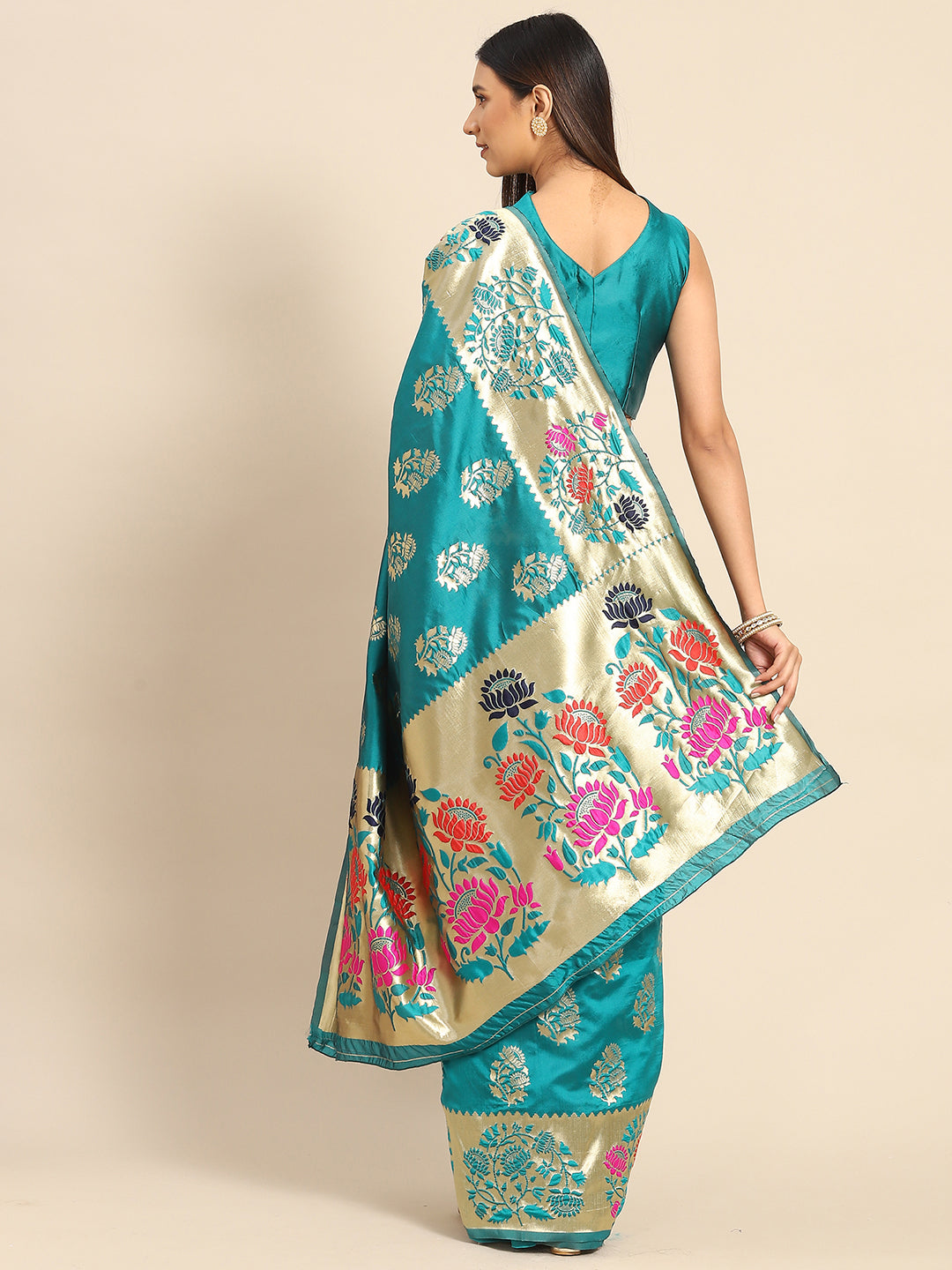 TEAL BLUE ALEENA SILK