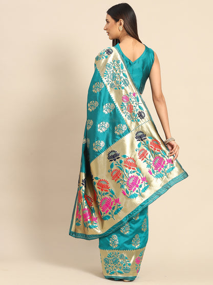TEAL BLUE ALEENA SILK