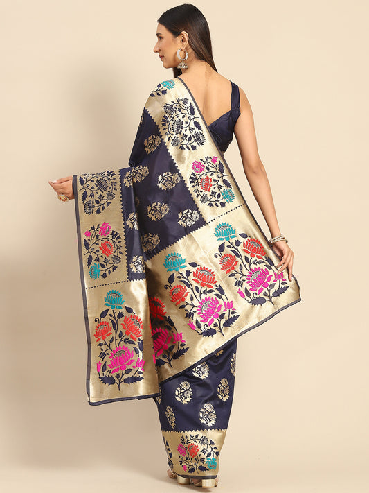 NAVY BLUE ALEENA SILK