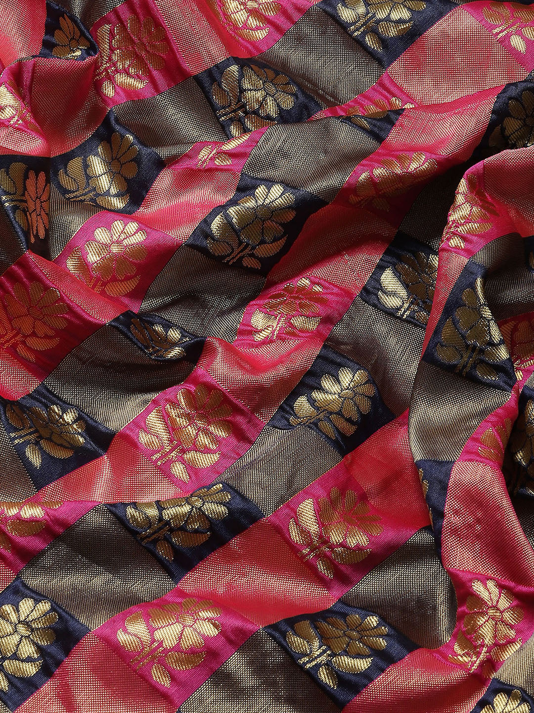 NAVY BLUE HASINA  SILK