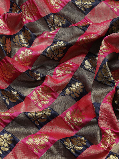 NAVY BLUE HASINA  SILK