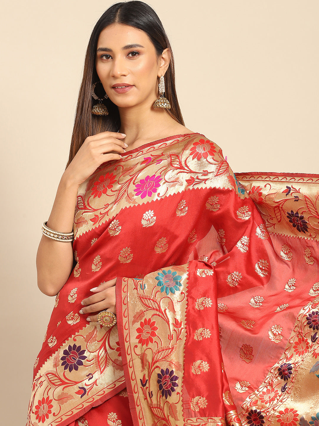 RED MAHIRA SILK
