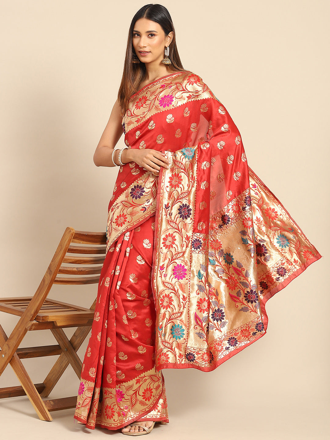 RED MAHIRA SILK