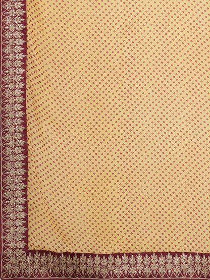 CREAM BANDHANI   GEORGETTE