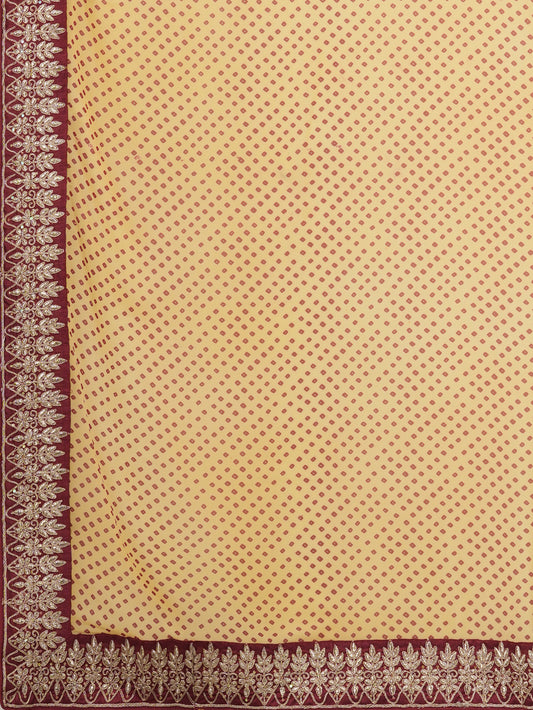 CREAM BANDHANI   GEORGETTE