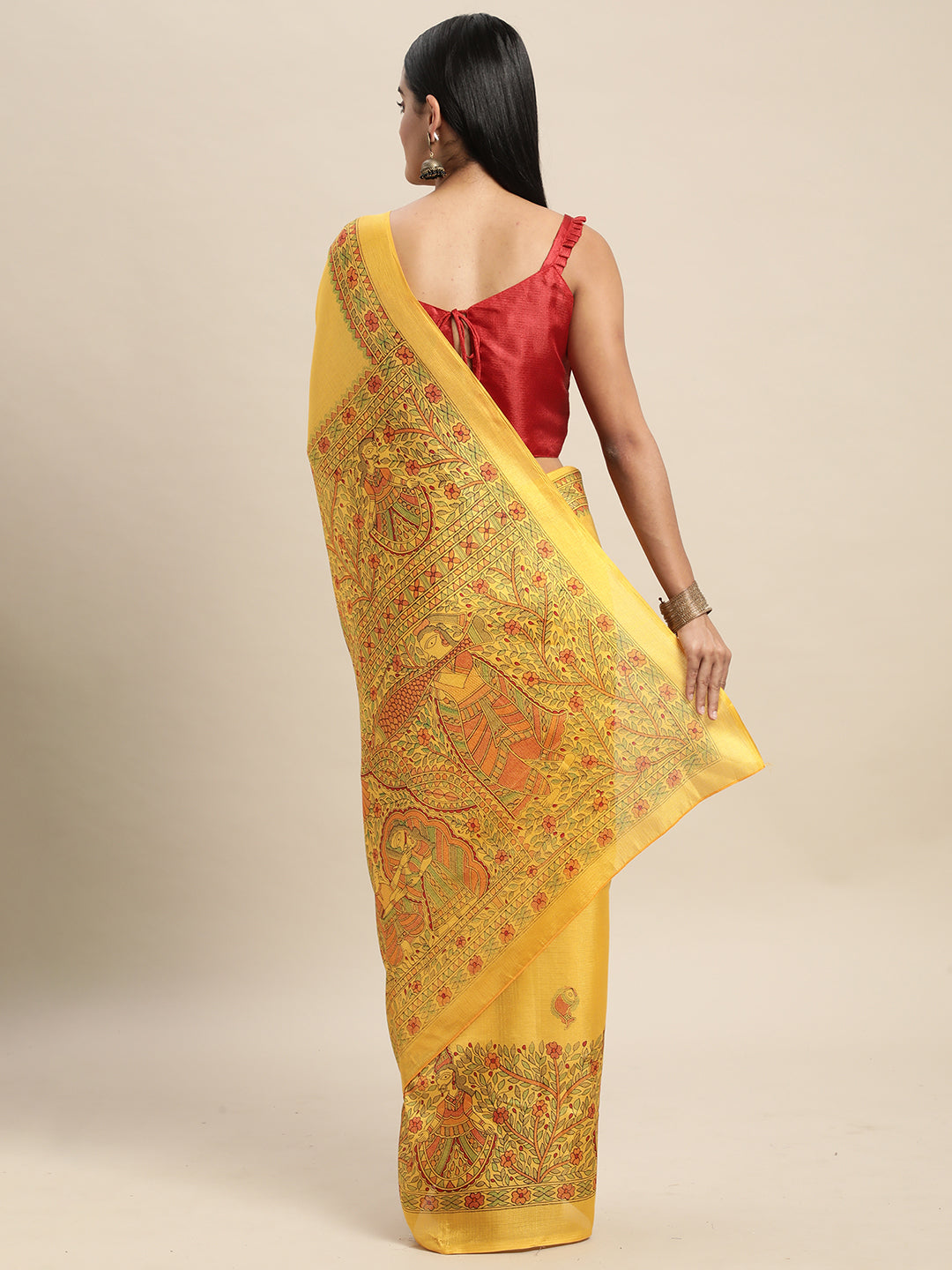 MUSTARD MADHUBANI  - 8404 SILK