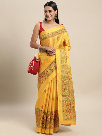 MUSTARD MADHUBANI  - 8404 SILK